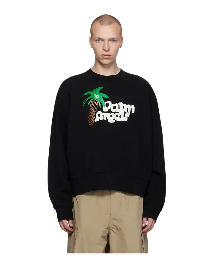 Palm Angels Sketchy Classic Crewneck — Black/White