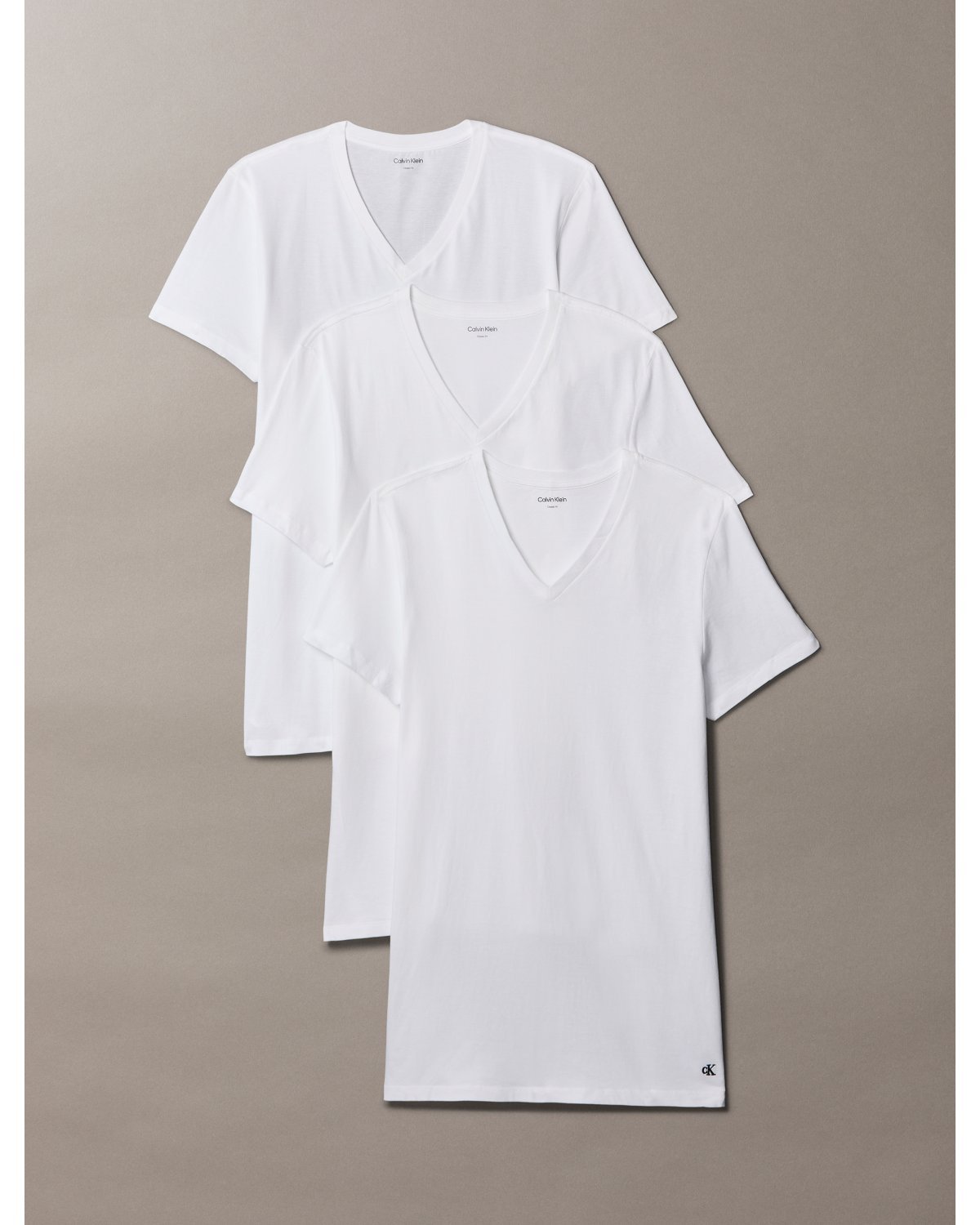 Calvin Klein Cotton Classics — 3 белые футболки